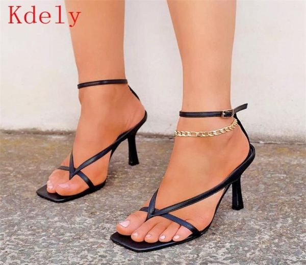 

summer women039s bomb square toe high heeled shoes toe clamping stiletto high heels plus size 3543 2204092125070, Black