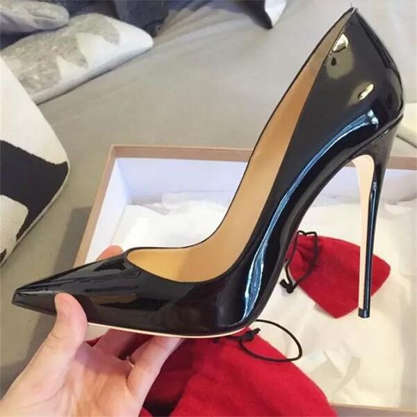 

fashion luxury pumps designer high heel shoes real leather 6cm 8cm 10cm pointed toes women nude black patent leathers brand wedding shoe