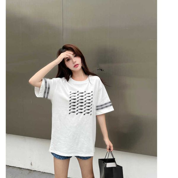 

23ss tee womens t-shirt womens designer clothing round neck pure cotton chest letter logo embroidery short sleeve t shirt womens clothes a1, White
