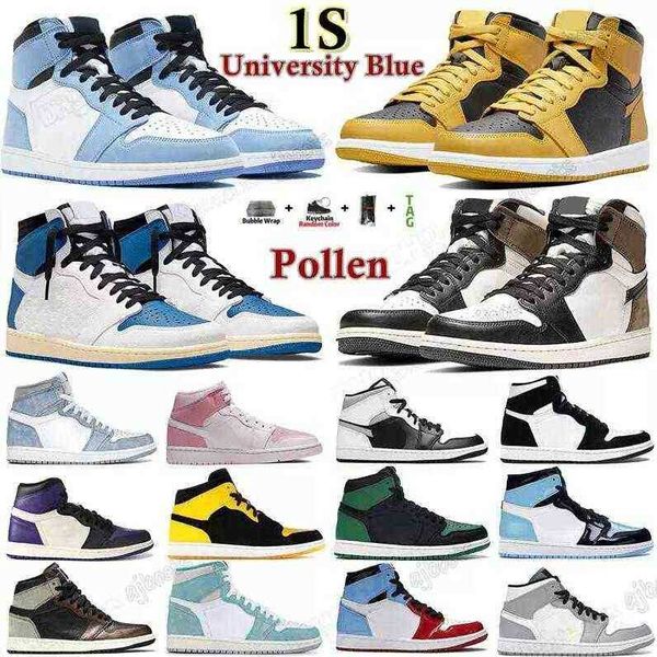 

2022 mens jumpman 1 high og basketball shoes 1s university blue dark mocha lightning pollen hyper royal chicago shoe women sports sneakers