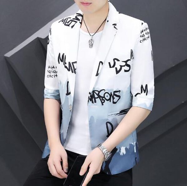 

blazers mens spring autumn suit collar casual suit blazer top, White;black