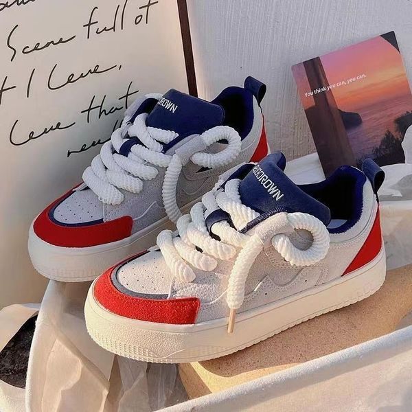 

dress shoes 2023 platform sneaker brand casual ladies vulcanized spring autumn lace up woman flats sneakers 230421, Black