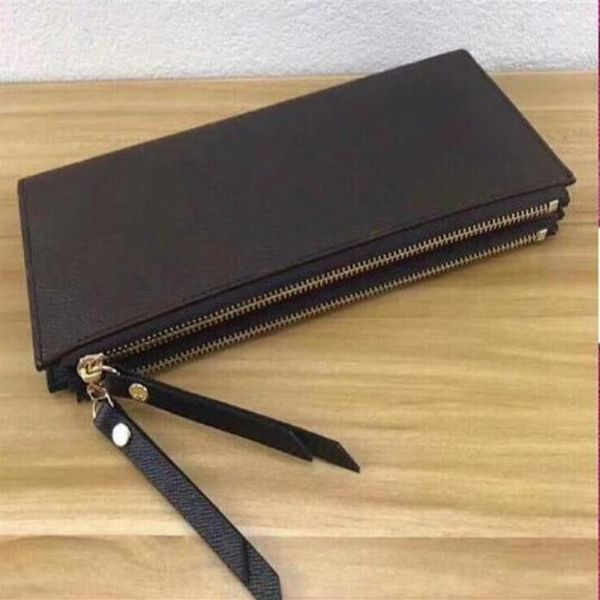 

2021 classic ladies long wallet for women multicolor leather coin purse card holder package ladies zipper wallet pocke255r, Red;black