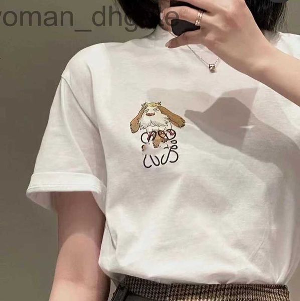 

women's t-shirt designer 2023 new mobile castle co-branded short-sleeved t-shirt lovers simple and versatile summer eqpc, White