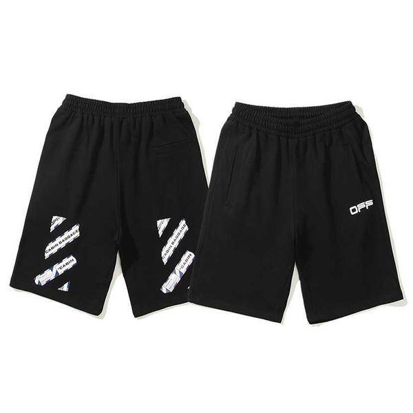 

26% off clothing designer quality off summer new fashion ow airport tape casual sports shorts for men and women couples capris, White;black