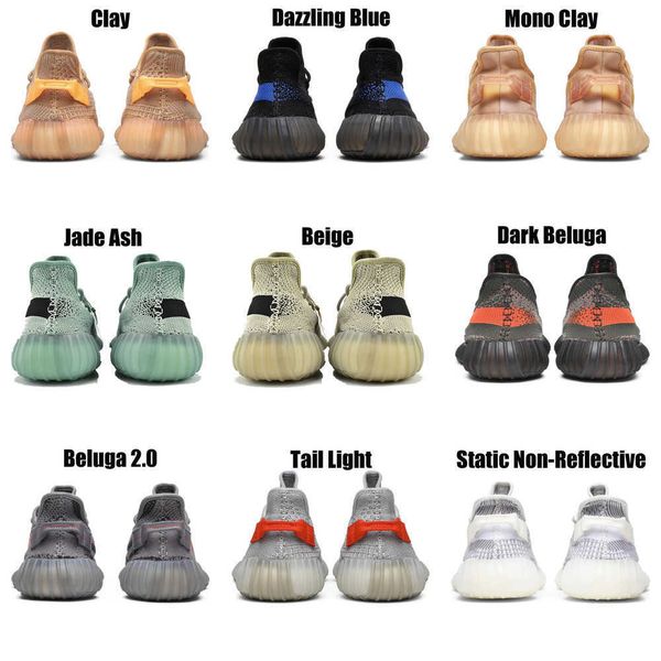 

2023 yeezzys women mens running shoes bone dazzling mono beluga reflective mx oat rock blue black static reflective jogging walking trainers