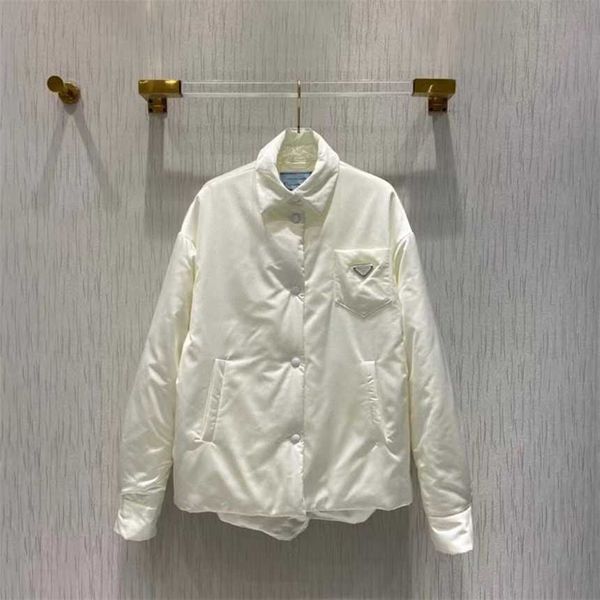 

30% off family nylon lapel triangle label cotton coat, Black