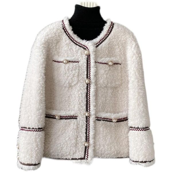 

fur pudi women wool fur coat jacket winter female girl real sheep shearing parka overcoat ct1103, Black