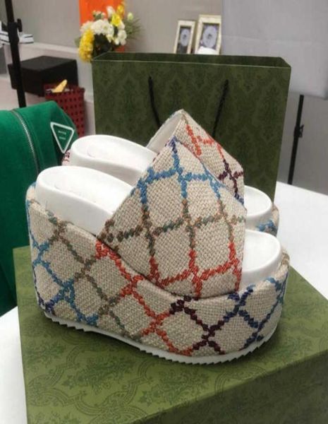 

women039s platform sandals slippers slide fashion designer 2023 women slipper new sandal fashion canvas wide strap slide summer4571479, Black