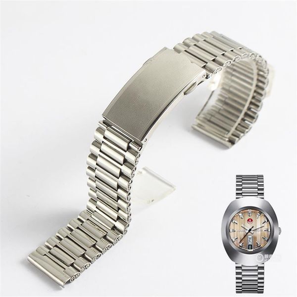 

watchband stainless steel metal watch band straight end 18mm silver black for rado men watches215o, Black;brown
