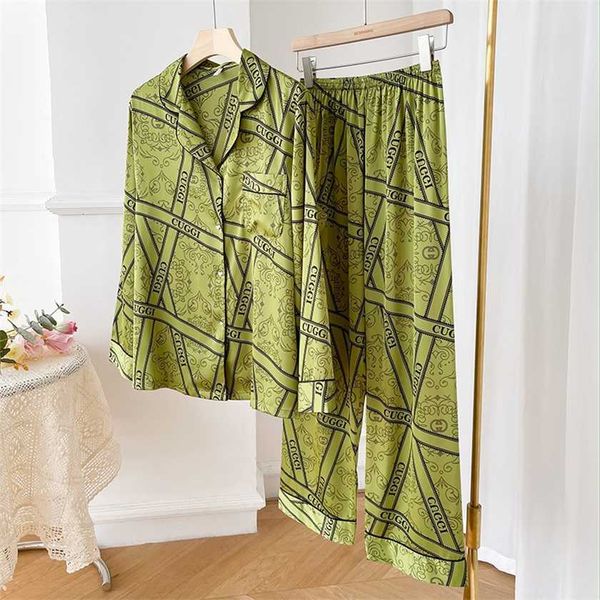

26% off tiktok live broadcast of gujia fashion pajamas for women in autumn green spring and summer silk advanced home