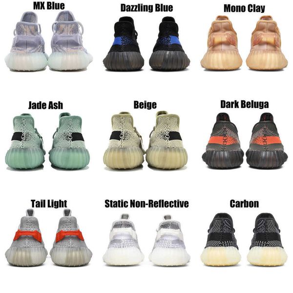 

2023 yeezzys women mens running shoes bone dazzling mono beluga reflective mx oat rock blue black static reflective jogging walking trainers
