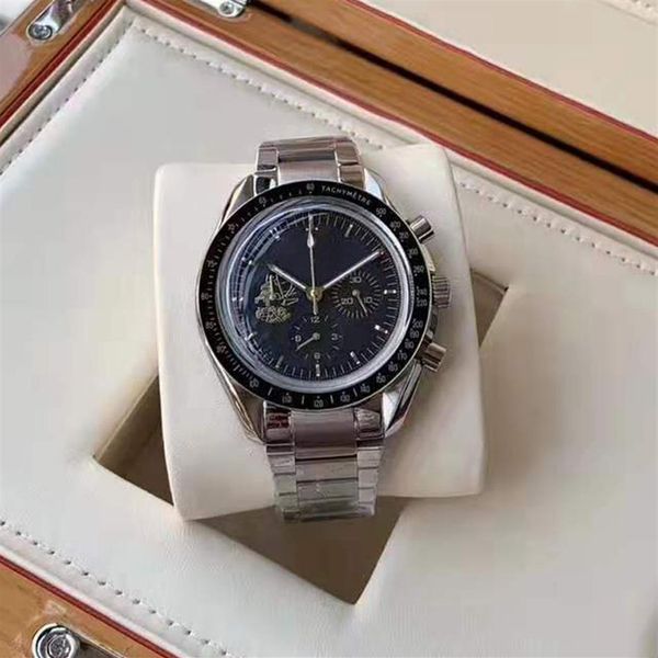 

classic luxury mens watch 1970 apollo series quartz movement 42mm dial 316 stainless steel case men's gift251g, Slivery;brown