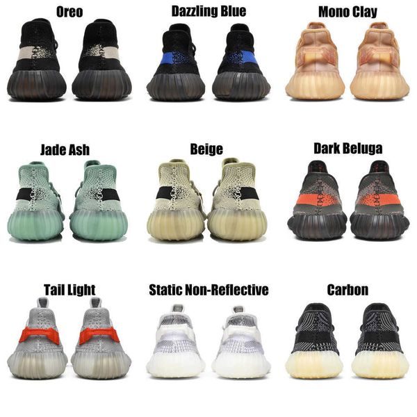 

2023 yeezzys women mens running shoes bone dazzling mono beluga reflective mx oat rock blue black static reflective jogging walking trainers