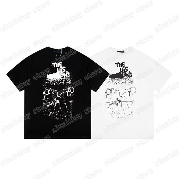 

xinxinbuy men designer tees paris chest gradient flowers print o-neck short sleeve cotton women black gray xs-l316r, Black;brown