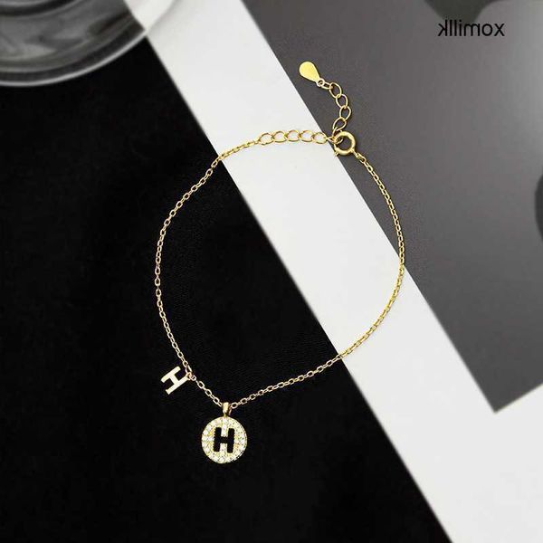 

hermm designer bracelet s925 silver south korean light luxury charm letter h bracelet under banyan tree women s minimalist design new trendy, Black