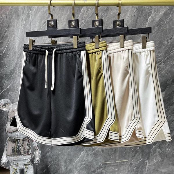 

23ss summer europe cotton shorts women men patchwork drawstring middle pants jogging short bottoms340p