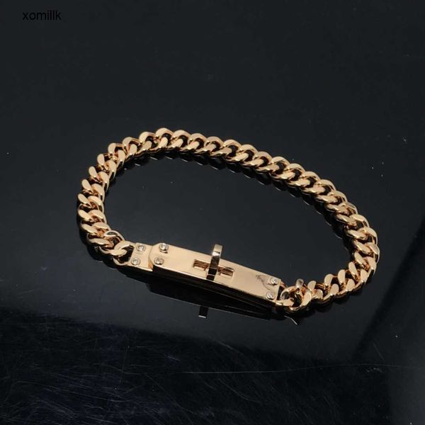 

hermm designer bracelet half diamond bare bracelet temperament ins plated 18k rose gold pig nose couple 7w9o, Black