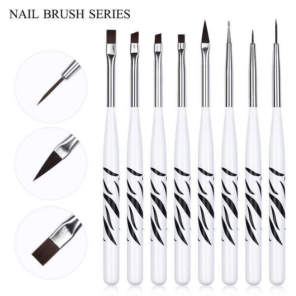 

dotting tools 358pcsset nail brush nail art acrylic liquid powder french stripes lines liner painting design brush dotting picking pen tool, Silver