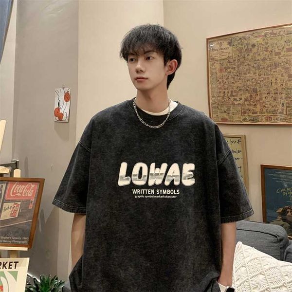 

26% off clothing designer quality 240g short t-shirt men's washable old fashion trend american street half sleeve summer, White;black