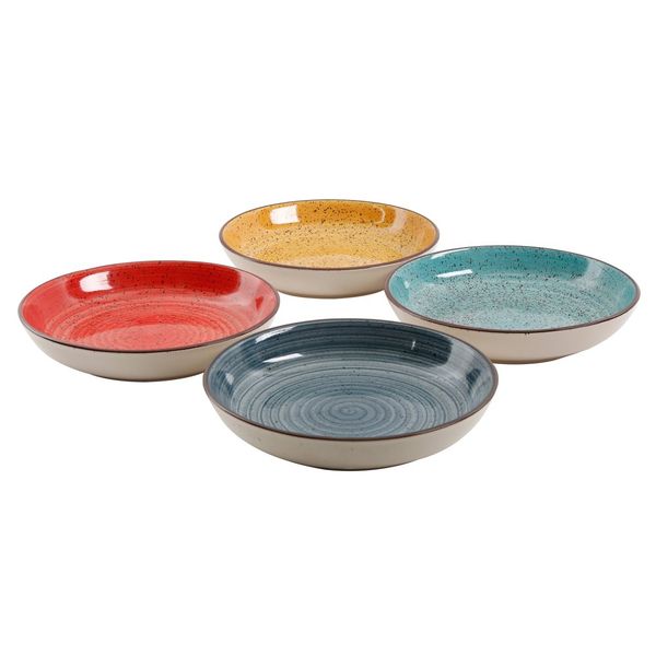 

color speckle 4 piece 10.75 inch stoneware pasta bowl dinnerware set