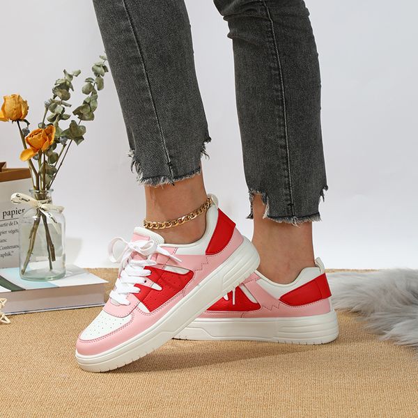 

dress shoes spring thick soles breathable couple laceup board fashion everything casual single trend sports flats 230509, Black