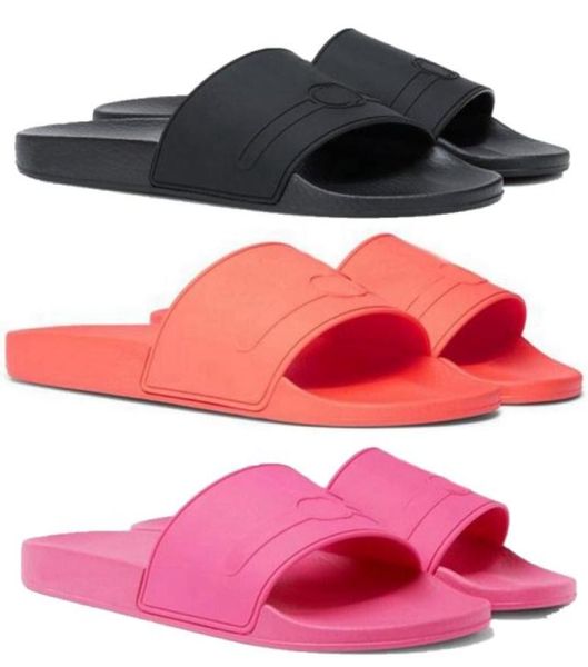 

mens womens fashion lux rubber slides flat slippers outdoor beach causal scuffs indoor sandals9211731, Black