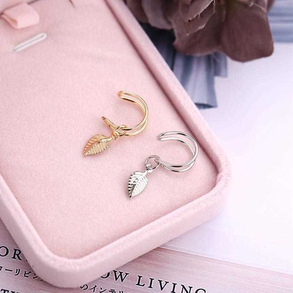 

charm 1pcs alloy clip on ear cuff earring fake cartilage earring lot no piercing clip on earrings earcuff for women leaf clip ear cuff aa230, Golden