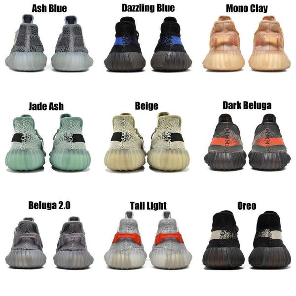 

2023 yeezzys women mens running shoes bone dazzling mono beluga reflective mx oat rock blue black static reflective jogging walking trainers