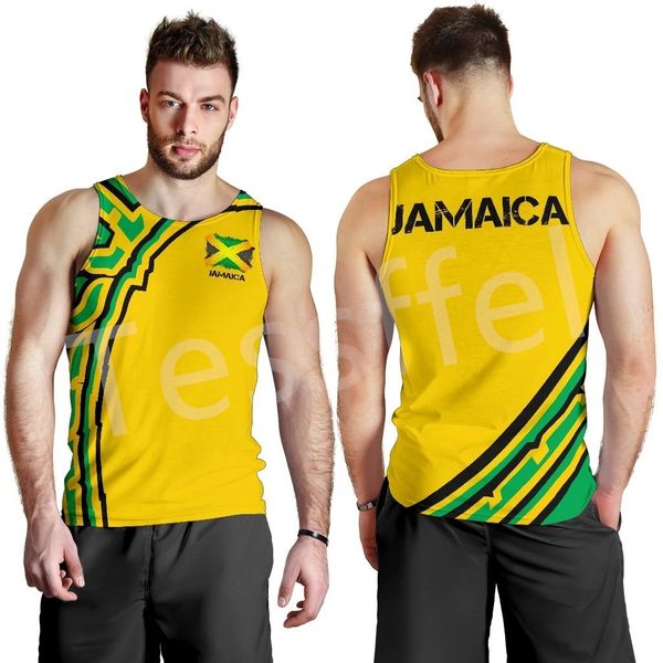 

men' tank tessffel fashion country flag jamaica lion emblem retro 3dprint men/women summer harajuku vest casual sleeveless tankno.4 2, White;black