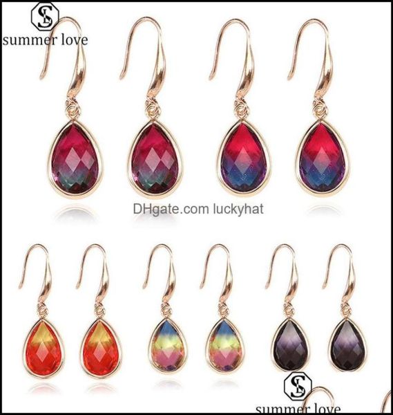 

dangle chandelier earrings jewelry trendy teardrop glass crystal gold color waterdrop long earring for women gi dhgzo4794021, Silver