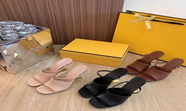 

fashion women sandal luxury high heels designer lady gentlemen colorful canvas letter anatomic leather slide 6 style model 3541 w8953381, Black