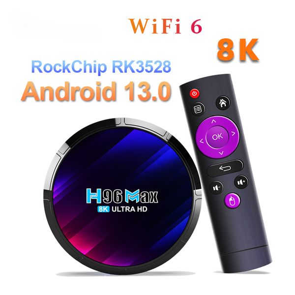 H96 MAX RK3528 Smart Android 13 TV Box Rockchip 3528 Quad Core Support 8K Video Wifi6 BT5.0 Media Player Set Top Box