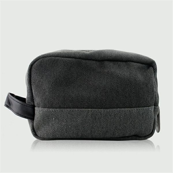 

woven canvas leather all steel zipper handbag cosmetic bag storage bag2348