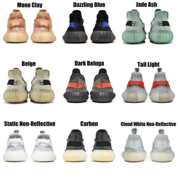 

2023 yeezzys women mens running shoes bone dazzling mono beluga reflective mx oat rock blue black static reflective jogging walking trainers