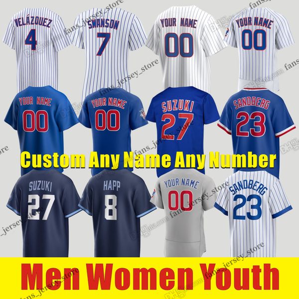 

s-6xl seiya suzuki baseball jersey ian happ dansby swanson ernie banks ryne sandberg adbert alzolay javier assad barnhart bellinger boxberge, Blue;black