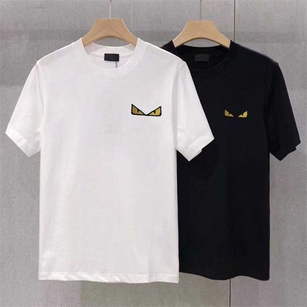 

26% off clothing designer quality european station family new short men's summer fashion little monster eye embroidery pure cotton t-sh, White;black