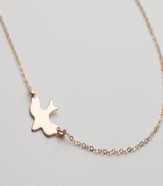 

10pcs n107 gold silver tiny soar flying bird necklace peace dove necklace little swallow baby bird necklaces abstract necklaces1097244