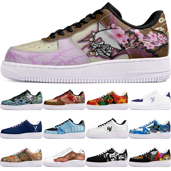 

DIY shoes precious autumn mens Leisure shoes one for fashion men women casualplatform sneakers Classic cartoon graffiti trainers comfortable sports 17644