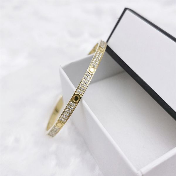 

fashion full diamond bracelet luxury brand couples bangle bangle designer design men & women braceletes jewelry valen244g, Black