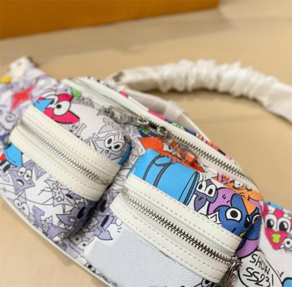 

designer new fashion cartoon waist bag latest handbag casual outdoor men and women waist bag8165086