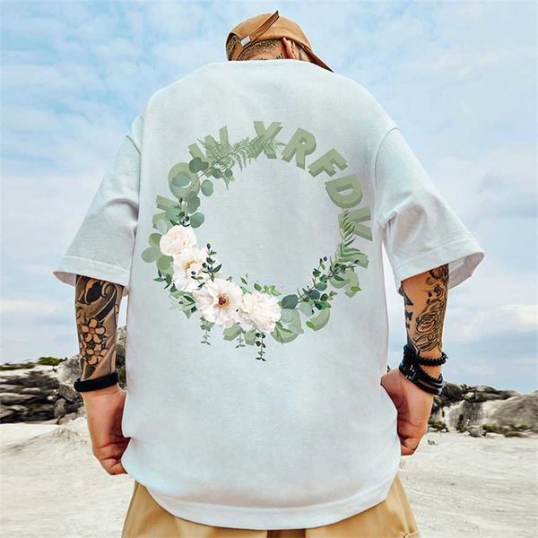 

34% off t-shirt men's ins trendy loose street with white half fat man couple summer large short sleeved, White;black