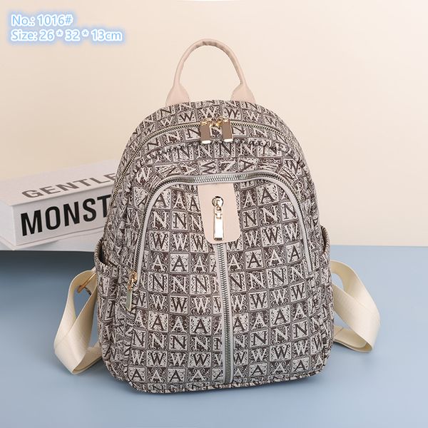 

factory wholesale ladies shoulder bags 4 colors light and breathable soft leather backpack outdoor letter printed handbag street popular zip