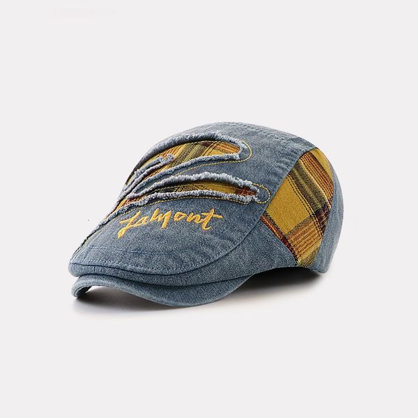 

berets boy girl beret man small size denim ivy cap ladies spring summer restore sboy hat 5256cm 230421, Blue;gray