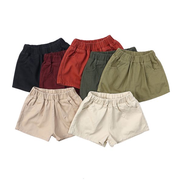 

shorts 2023 kids boys summer clothes solid cotton children candy colorful for 9m 7t toddler baby korean beach pants 230422, Black