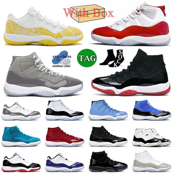 

fashion jumpman 11 basketball shoes with box 11s trainers cherry tour yellow snakeskin cool grey bred high concord cement grey dmp outdoor s