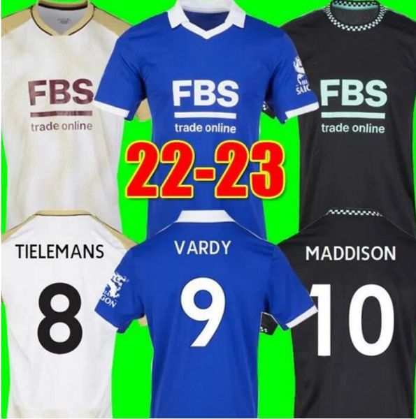 

22 23 leicester vardy city soccer jerseys maddison new barnes tielemans ayoze daka lookman iheanacho baby junior mens football shirt, Black