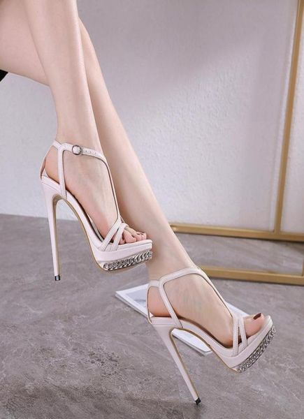 

sandals 2021 summer style 13cm waterproof platform female large size banquet dress stiletto heels fashion bridal sandal2516436, Black