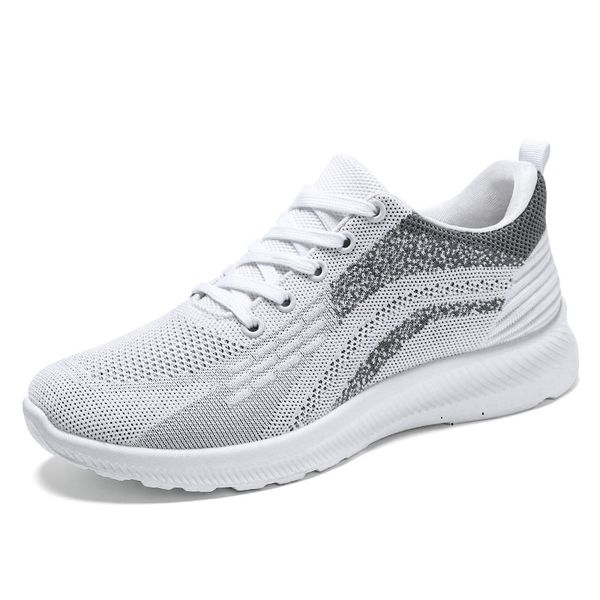 

men's running shoes are lightweight and comfortable.with lightweight shock1 absorption white black and grey outdoor sports shoes for 1m