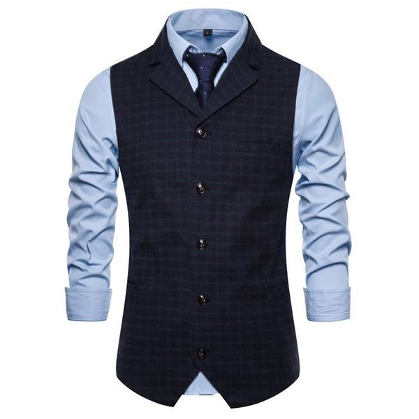 

blazers men's singlebreasted plaid waistcoat with suit collar new arrival autumn mens sleeveless suit vest, White;black